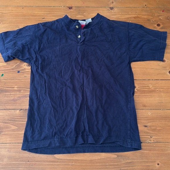 Tks boys button tshirt medium 10-12 blue and red - Picture 1 of 8